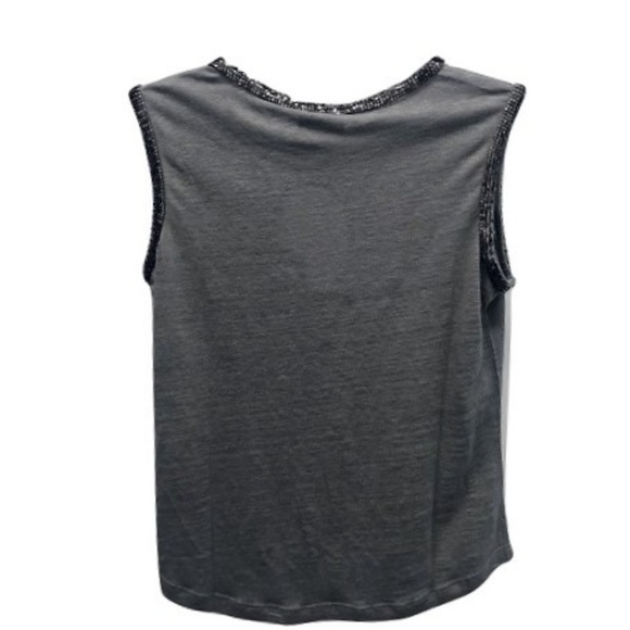 MLV Grey Embellished Linen Tank, NWT, Size S - Picture 2 of 2